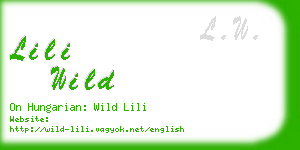lili wild business card
